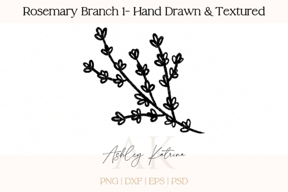 Download Rosemary Branch 1- Hand Drawn &amp; Textured - Drawn Collection