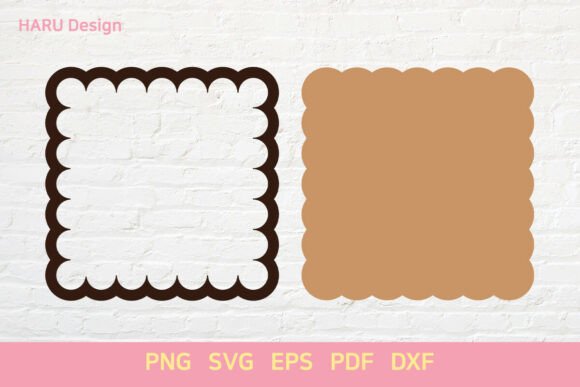 Download Scallop Shape Square Frame Sign Labels - Premium Resources
