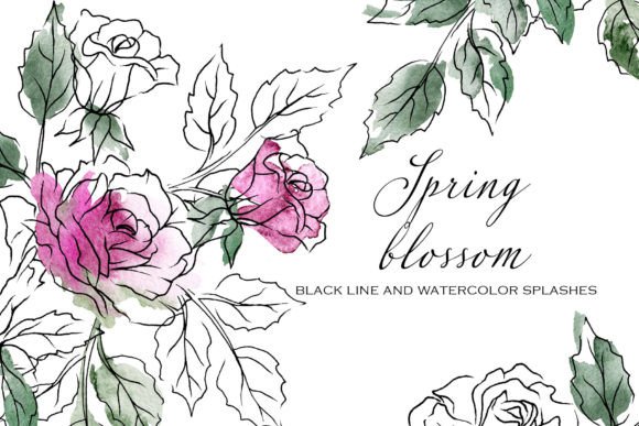 Download Black Line Flowers Roses. - Flowers Collection