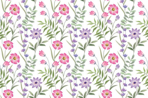 Download Watercolor Flowers Vector Pattern. - Flowers Collection
