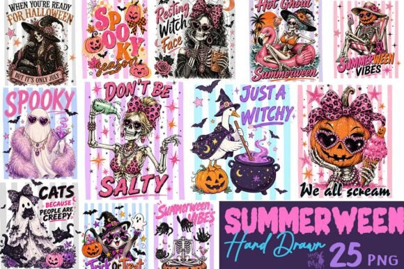 Download Funny Summerween Hand Drawn Bundle - Premium Resources