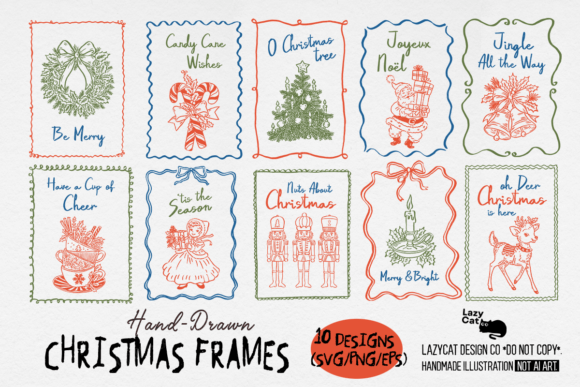 Download Christmas Frame Hand-drawn SVG Bundle - Drawn Collection