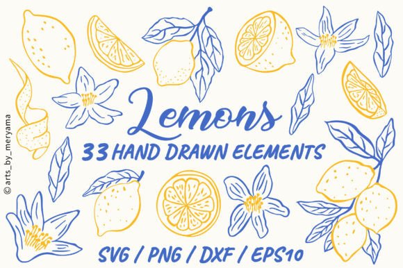 Download 33 Hand Drawn Lemon Botanical Fruit PNG - Drawn Collection