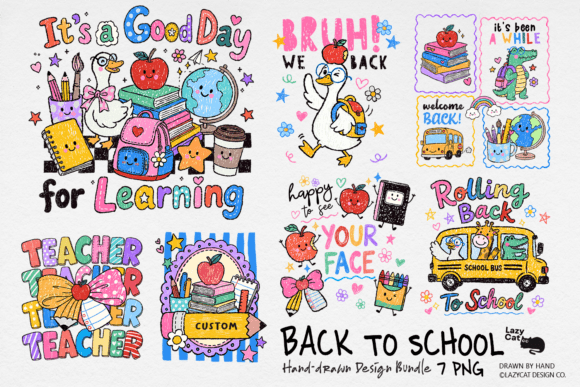 Download Back to School Hand-Drawn PNG Bundle - Premium Resources
