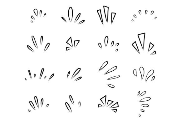 Download Hand Drawn Splash Burst Element Set Pack - Drawn Collection