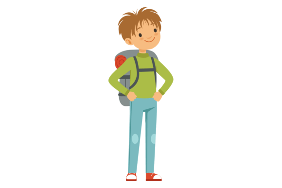 Download Boy with Tourist Backpack. Outdoor Trave - Tourist Collection