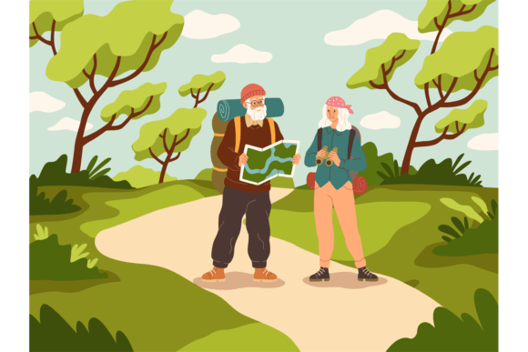 Download Old People Tourist Walk. Happy Active El - Tourist Collection