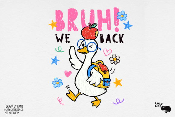 Download Back to School Goose Hand-drawn PNG - Premium Resources