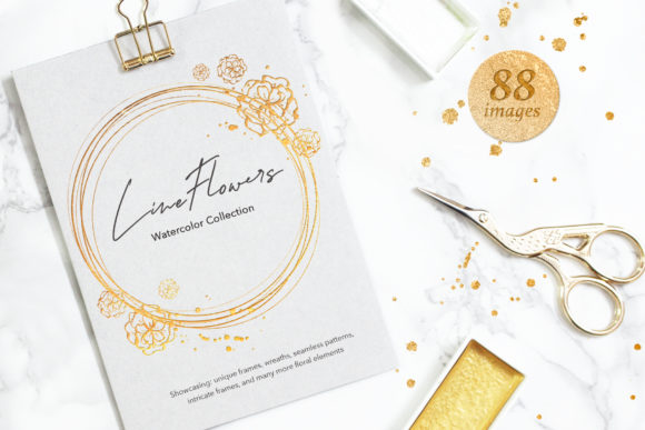 Download Little Line Flowers  Shimmer - Flowers Collection