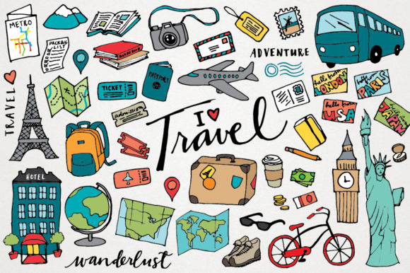 Download Travel Clipart Hand Drawn Illustrations - Drawn Collection
