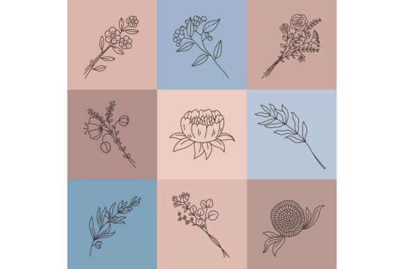 Download Minimalist Line Flowers. Simple Poster - Flowers Collection