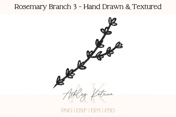 Download Rosemary Branch 3 - Hand Drawn &amp; Texture - Drawn Collection