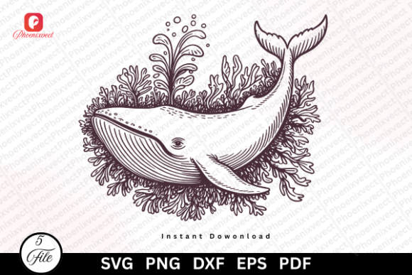 Download Hand Drawn Coastal Vintage Whale SVG PNG - Drawn Collection