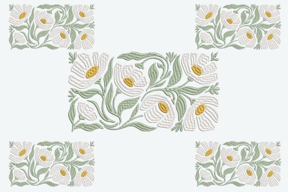 Download White Cosmos Flowers Embroidery Design - Flowers Collection