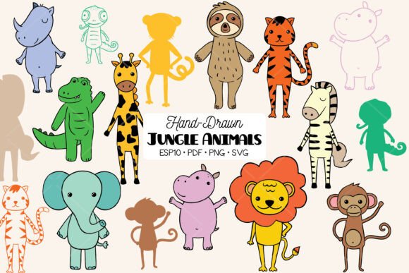 Download Jungle Animal Hand Drawn Character Color - Drawn Collection