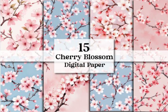 Download Cherry Blossom Flowers Digital Papers - Flowers Collection