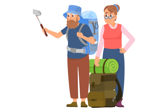 Download Middle Age Couple Tourist. Outdoor Trave - Tourist Collection