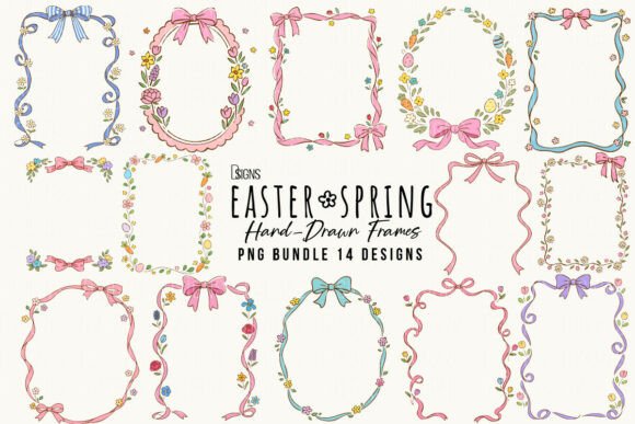Download Easter Spring Hand-Drawn Frame Bundle - Drawn Collection